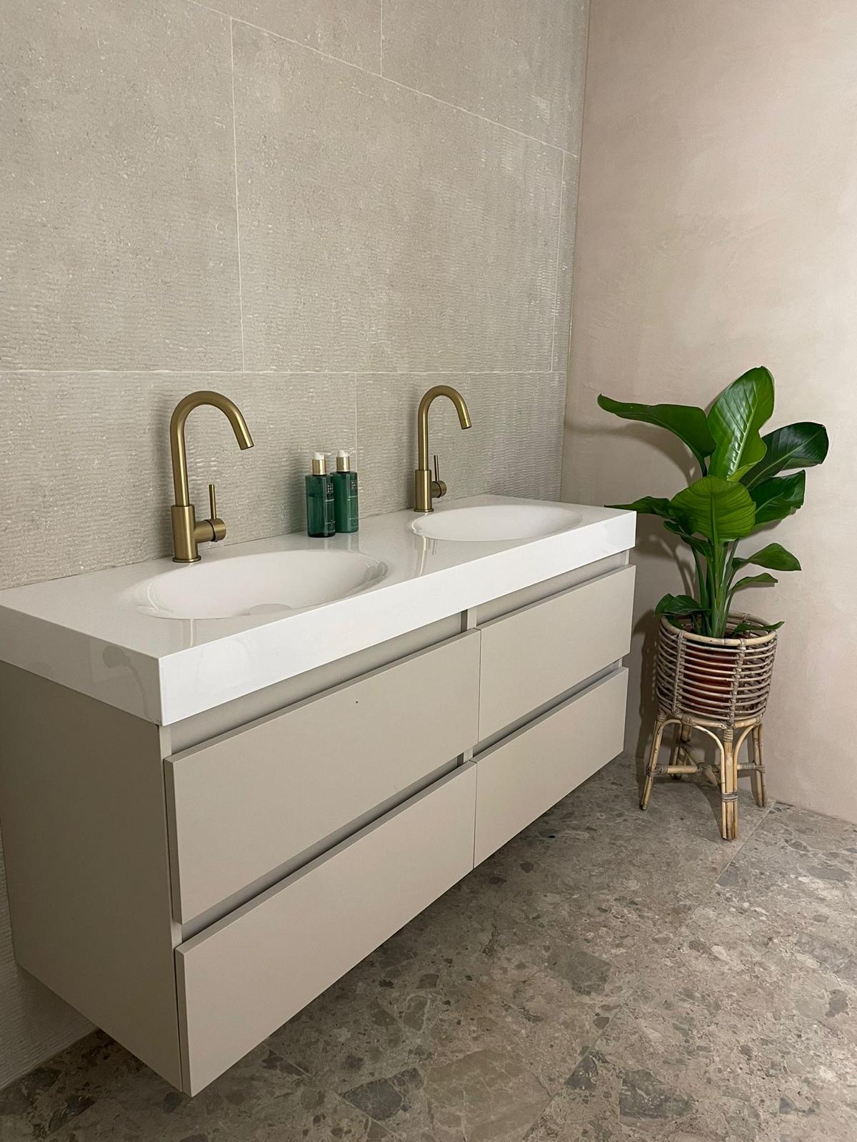 Japandi Lounge living room with fireplace and seating