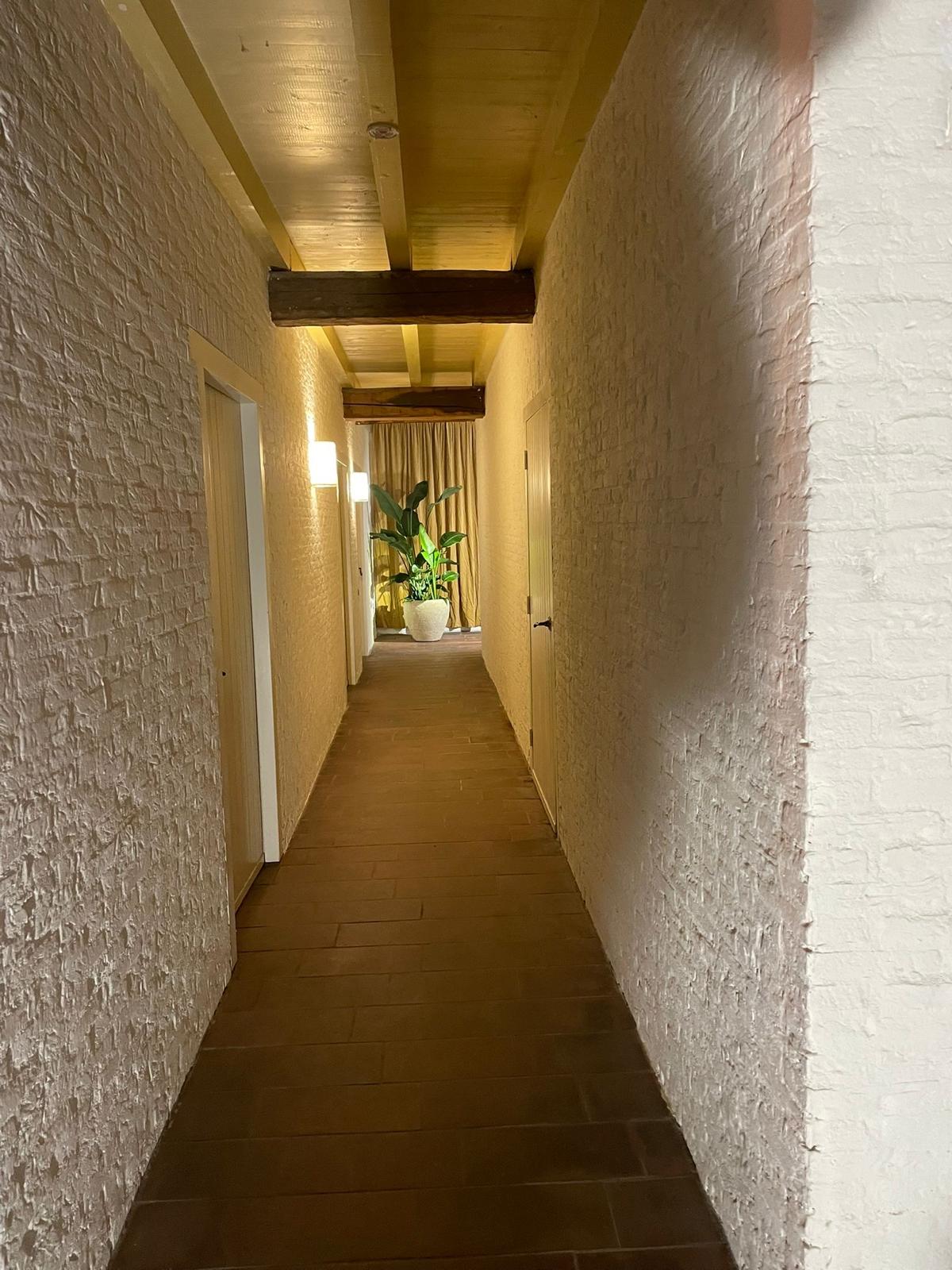 Japandi Lounge living room with fireplace and seating